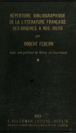 Répertoire bibliographique de la littérature française des origines à 1911_cover