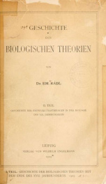 Geschichte der biologischen Theorien in der Neuzeit_cover