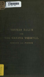 Thomas Balch and the Geneva tribunal;_cover