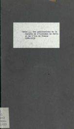 Table ... des publications de la Société de l'histoire de Paris et de l'Île de France Series 4_cover