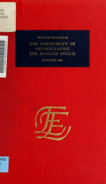 Bullokars Booke at large, for the amendment of orthographie for English speech .._cover