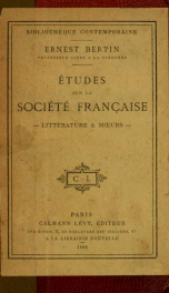 Études sur la société française : litterérature et moeurs_cover