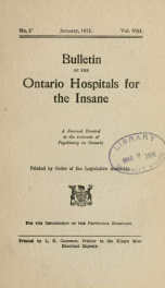 Bulletin of the Ontario Hospitals for the Insane v.08 n.02_cover