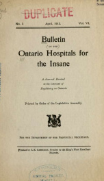 Bulletin of the Ontario Hospitals for the Insane v.06 n.03_cover