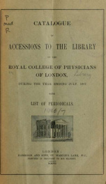 Catalogue of accessions ... with list of periodicals 1907_cover