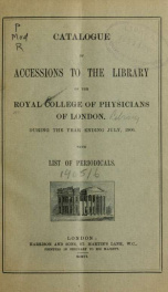 Catalogue of accessions ... with list of periodicals 1906_cover