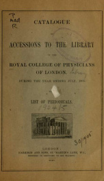 Catalogue of accessions ... with list of periodicals 1905_cover
