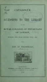 Catalogue of accessions ... with list of periodicals 1901_cover
