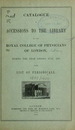 Catalogue of accessions ... with list of periodicals 1900_cover