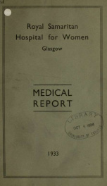 Medical report 1933_cover