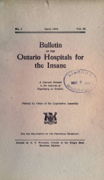 Bulletin of the Ontario Hospitals for the Insane n.03 v.09_cover