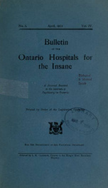 Bulletin of the Ontario Hospitals for the Insane n.03 v.04_cover