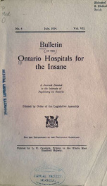 Bulletin of the Ontario Hospitals for the Insane n.04 v.07_cover