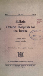 Bulletin of the Ontario Hospitals for the Insane n.04 v.09_cover