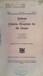 Bulletin of the Ontario Hospitals for the Insane n.04 v.06_cover