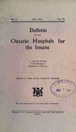 Bulletin of the Ontario Hospitals for the Insane n.04 v.05_cover