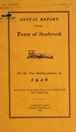 Annual reports of the Town of Seabrook, New Hampshire 1926_cover