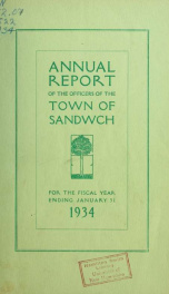 Annual reports Town of Sandwich, New Hampshire 1934_cover