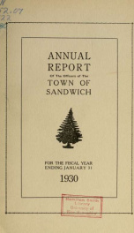 Annual reports Town of Sandwich, New Hampshire 1930_cover