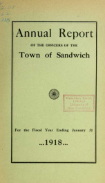 Annual reports Town of Sandwich, New Hampshire 1918_cover