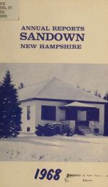 Annual reports for the Town of Sandown, New Hampshire 1968_cover