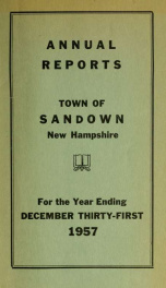 Annual reports for the Town of Sandown, New Hampshire 1957_cover