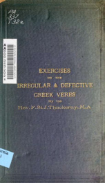 Exercises on the irregular and defective Greek verbs_cover
