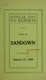 Annual reports for the Town of Sandown, New Hampshire 1929_cover