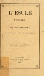 L'esule : poema_cover