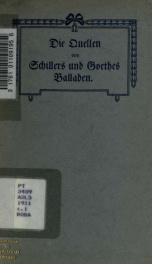 Die Quellen von Schillers und Goethes Balladen_cover