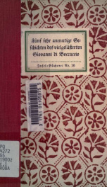 Fünf sehr anmutige Geschichten des vielgelästerten Giovanni di Boccaccio aus Certaldo ; mit sieben altitalienischen Holzschnitten und einem Auffass von Friedrich Schlegel_cover