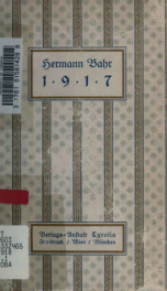 Hermann Bahr, 1917 : [Tagebuch]_cover