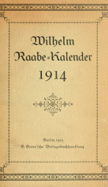 Wilhelm Raabe-Kalender 1914_cover