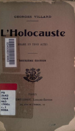 L'holocauste : drame en trois actes_cover