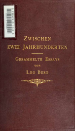 Zwischen zwei Jahrhunderten; gesammelte Essays_cover