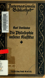 Die Philosophie unserer klassiker: Lessing, Herder, Schiller, Goethe_cover