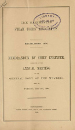 Memorandum by chief engineer 1899_cover