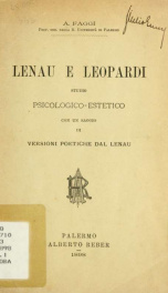 Lenau e Leopardi : studio psicologico-estetico con un saggio di versioni poetiche dal Lenau_cover