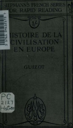 Historie de la civilisation en Europe; depuis le quinzième siècle jusqu'à la Révolution française_cover