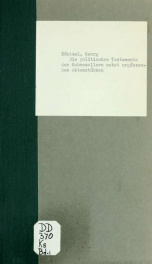 Die politischen Testamente der Hohenzollern nebst ergänzenden Aktenstücken, hrsg. von Georg Küntzel und Martin Hass 1_cover