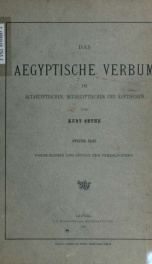 Das aegyptische Verbum im altaegyptischen neuaegyptischen und koptischen 02_cover