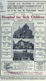 Report - Hospital for Sick Children 1913_cover