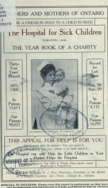 Report - Hospital for Sick Children 1909_cover