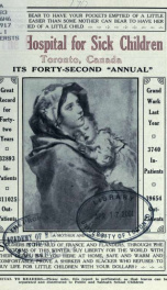 Report - Hospital for Sick Children 1917_cover