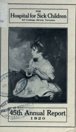 Report - Hospital for Sick Children 1920_cover