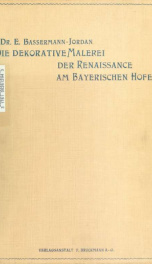 Die dekorative Malerei der Renaissance am bayerischen Hofe_cover
