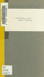 Joseph Lewinsky; nach einer Charakteristik von Edward Brandes in der Zeitschrift "Det nittende Aarhundrede" frei bearb. von Adolf Strodtmann_cover