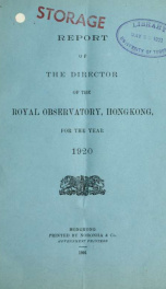 Annual report of director 1920_cover