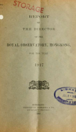 Annual report of director 1917_cover