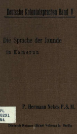 Die Sprache der Jaunde in Kamerun_cover